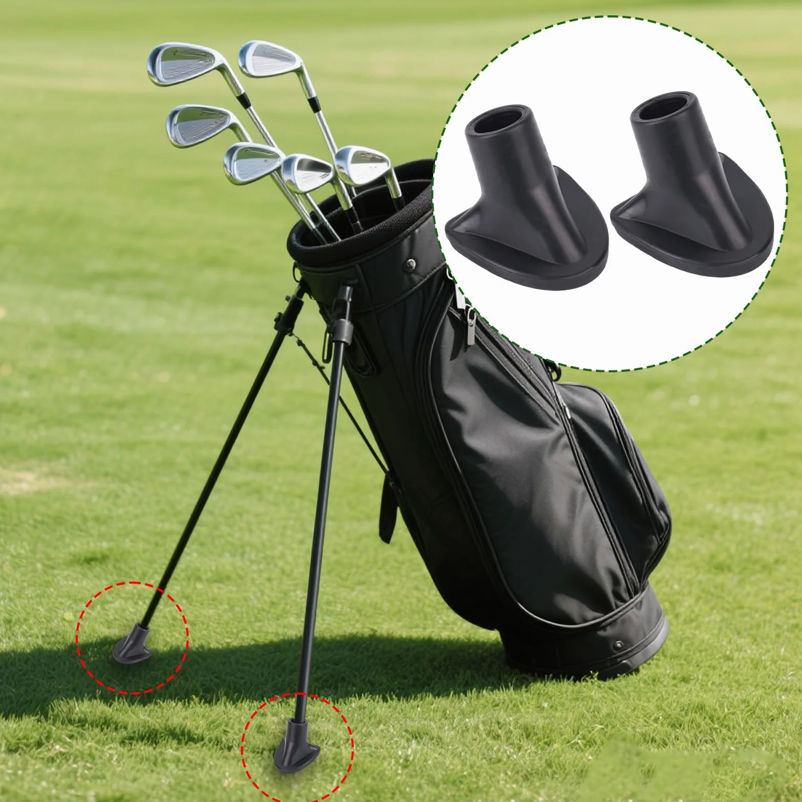 Penitue 2pz Supporti Sacche da Golf, Piedini di Ricambio in Silicone