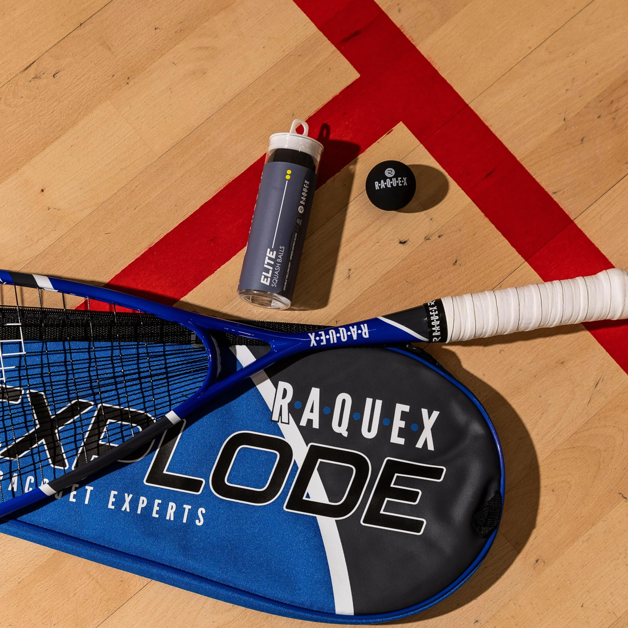 Raquex Palline da Squash Tubo 3-4 Velocitàs Punto Rosso Blu Giallo Singolo Doppio
