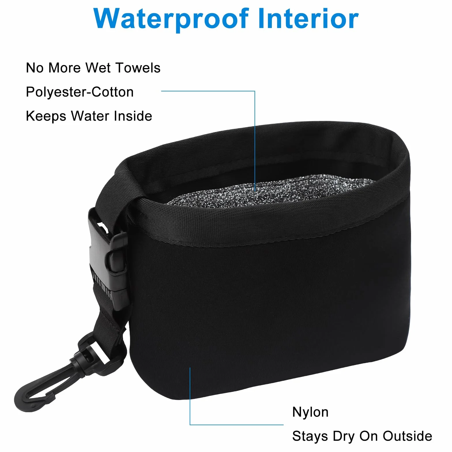 Borsa per Pulizia Mazze da Golf e Palline Clip Staccabile Lavabile