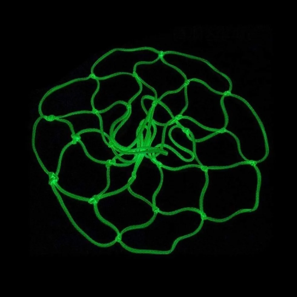 Rete da basket verde fluorescente in nylon intrecciato autoluminosa per esterni