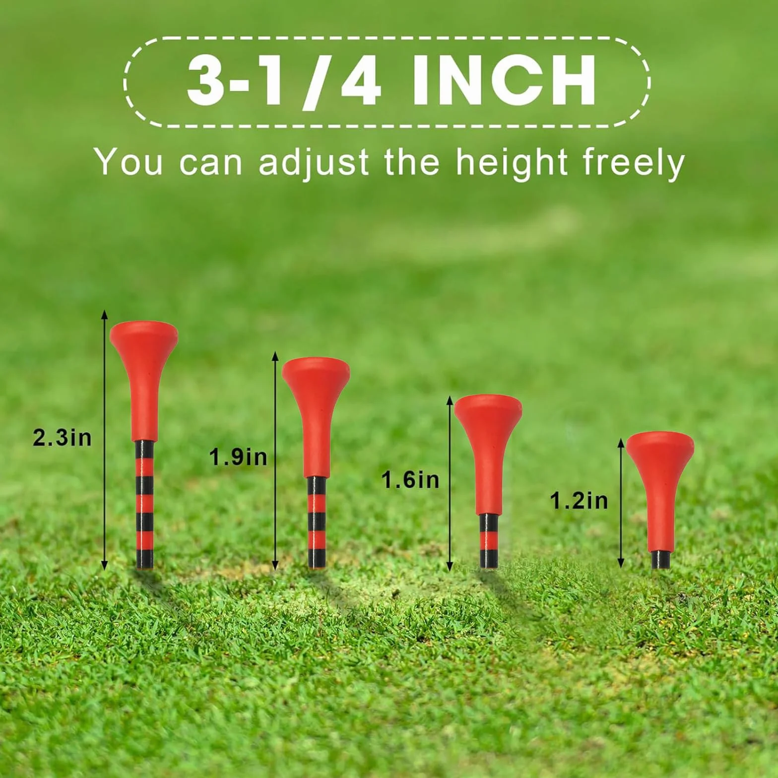 Tee da Golf Colorati 50 Pezzi in Plastica Resistente con Gomma Ammortizzata 83 mm per Allenamento