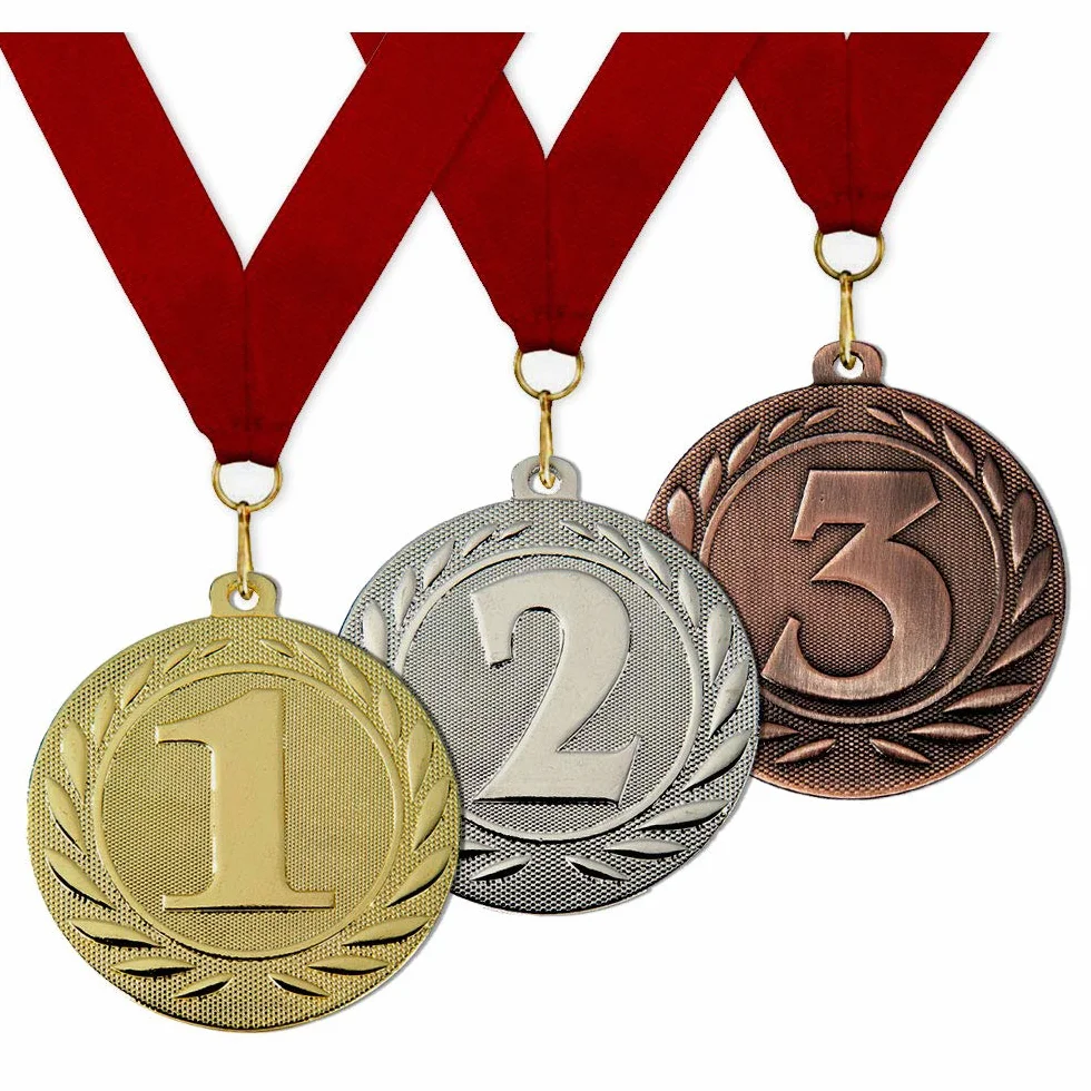 Larius Set 3 medaglie metallo sport competizioni 1 2 3 posto