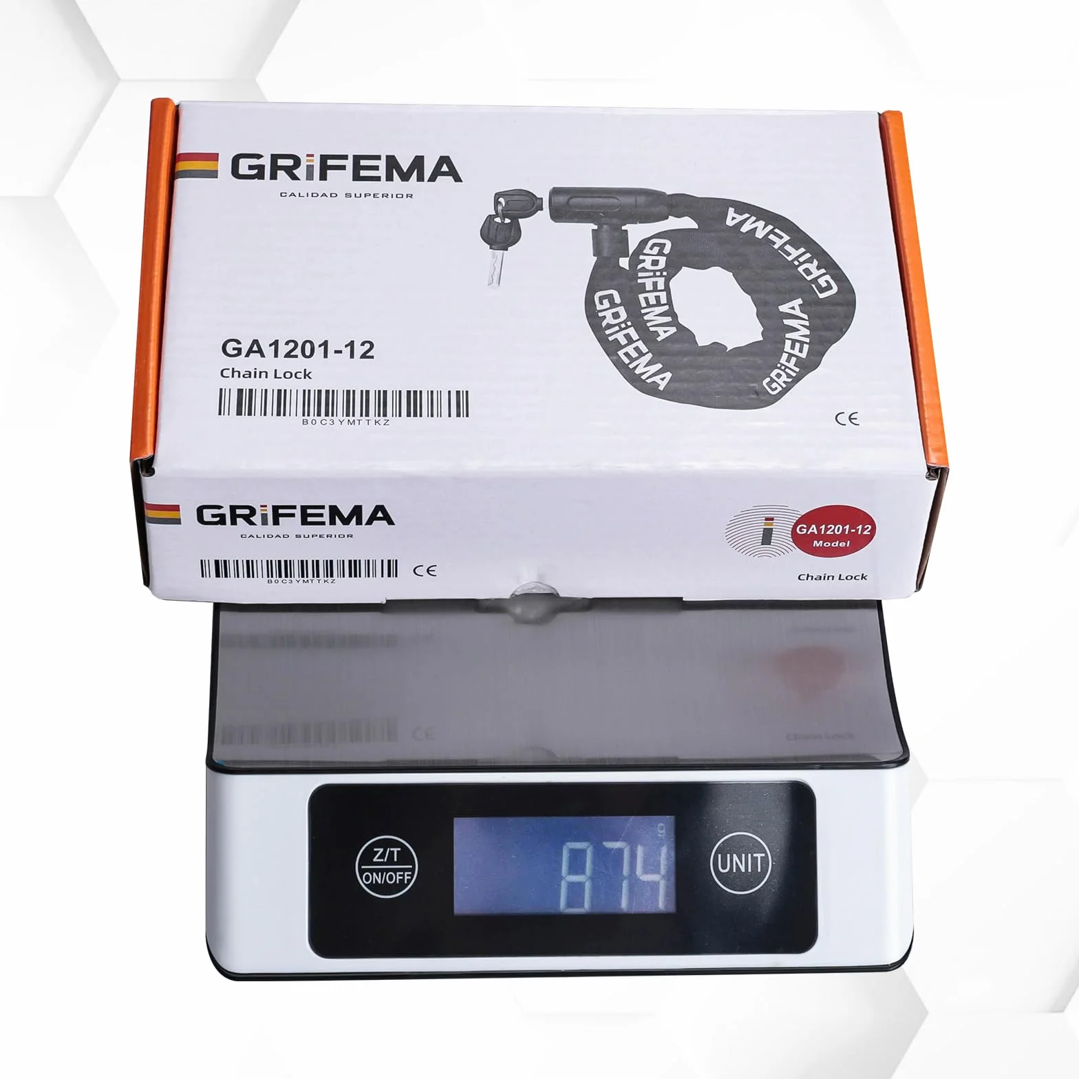 GRIFEMA GA1201-12 Lucchetto antifurto per bicicletta a catena 120 cm nero