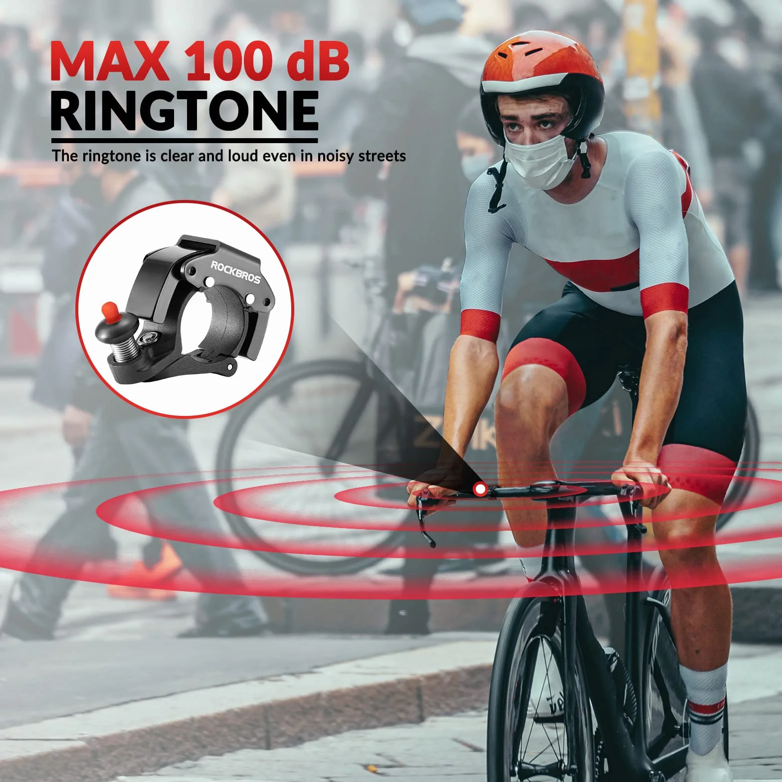 ROCKBROS Campanello Bici Mini Nascosto 100db Manubrio 22mm Accessori Bici