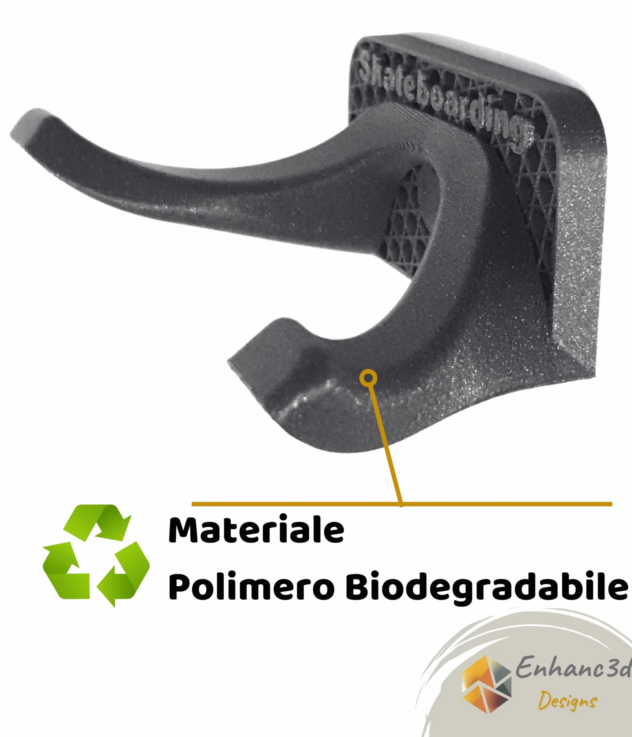 Supporto da parete per skateboard design moderno 1 unità