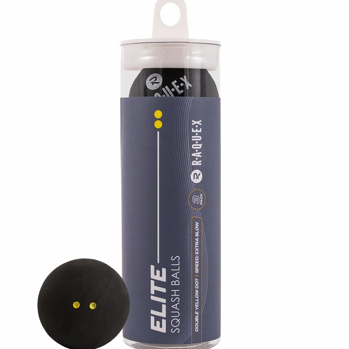 Raquex Palline da Squash Tubo 3-4 Velocitàs Punto Rosso Blu Giallo Singolo Doppio