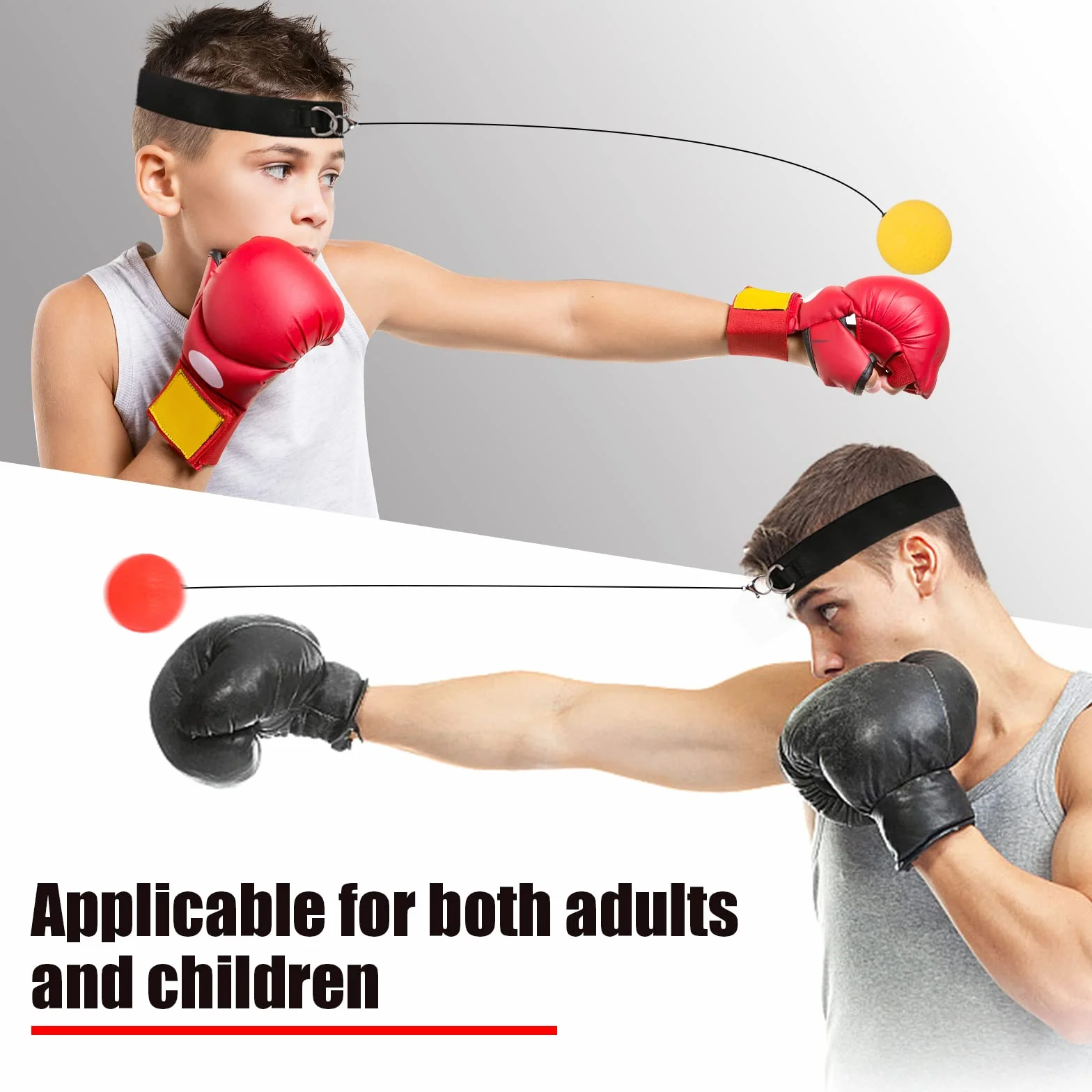 Boxing Reflex Ball, Reflex Ball Plus Fasce Regolabili, Coordinazione Occhio Mano Attrezzature da Allenamento Boxe