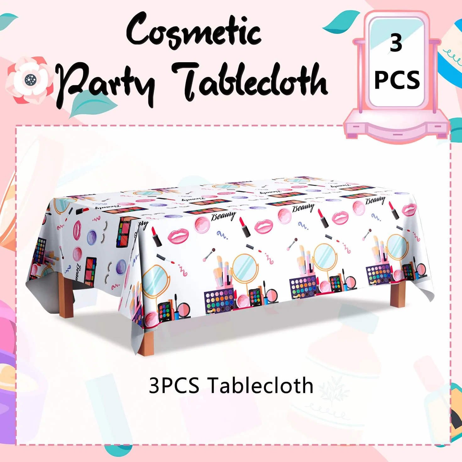 Spa Tema Tovaglia 3 Pcs Copertura Tabella Trucco Festa Compleanno Decorazioni