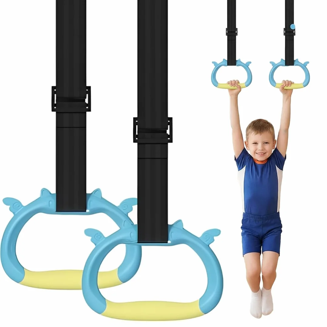 Anelli da Ginnastica per Bambini con Cinghie Regolabili - Attrezzatura Palestra per Allenamento