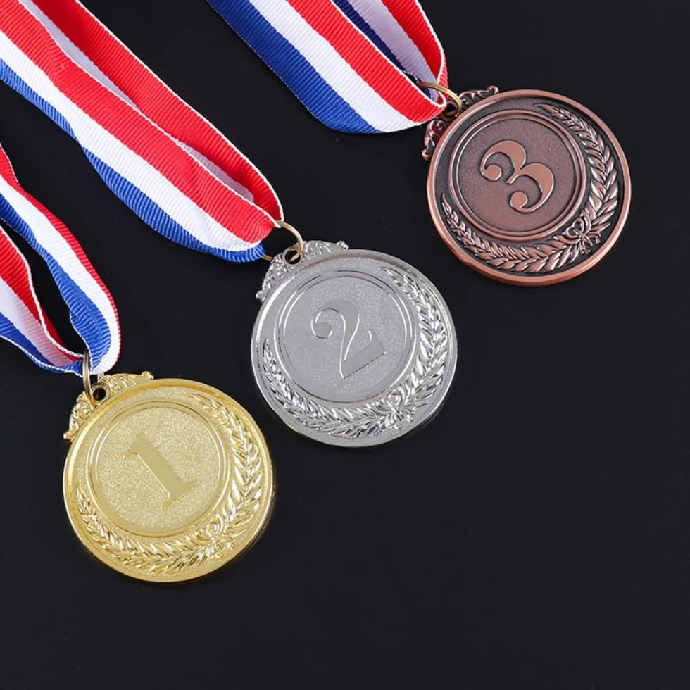 Medaglie per Premi Oro Argento Bronzo in Metallo per Adulti Giochi Concorsi