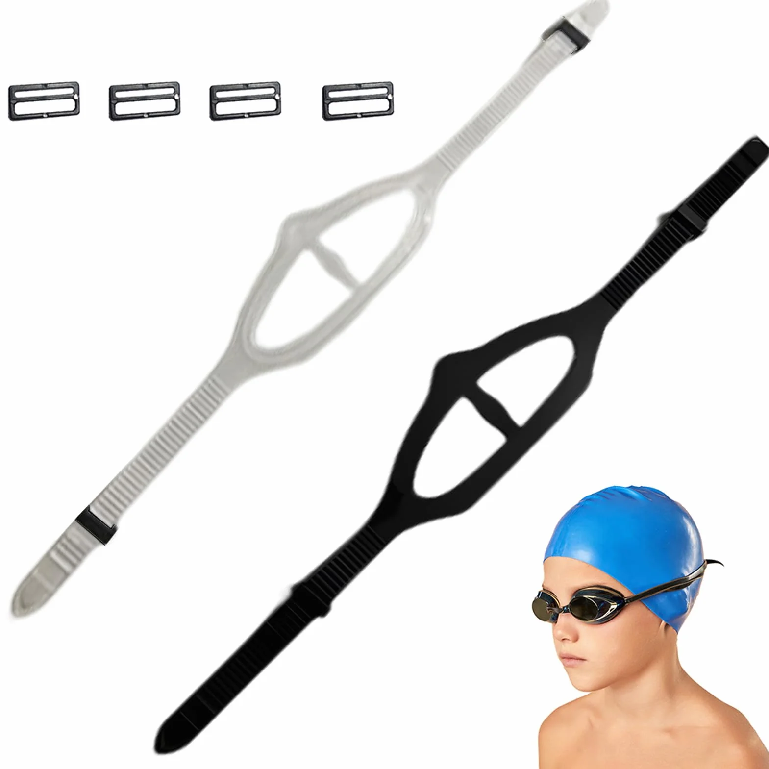 Faderr 2 pezzi Silicone Dive Mask Strap Sostituzione Universale Maschera Cinturino, Occhiali Da Nuoto Occhiali Cinturino In Silicone Fascia Della Testa Accessori per Immersioni Nuotata Snorkel