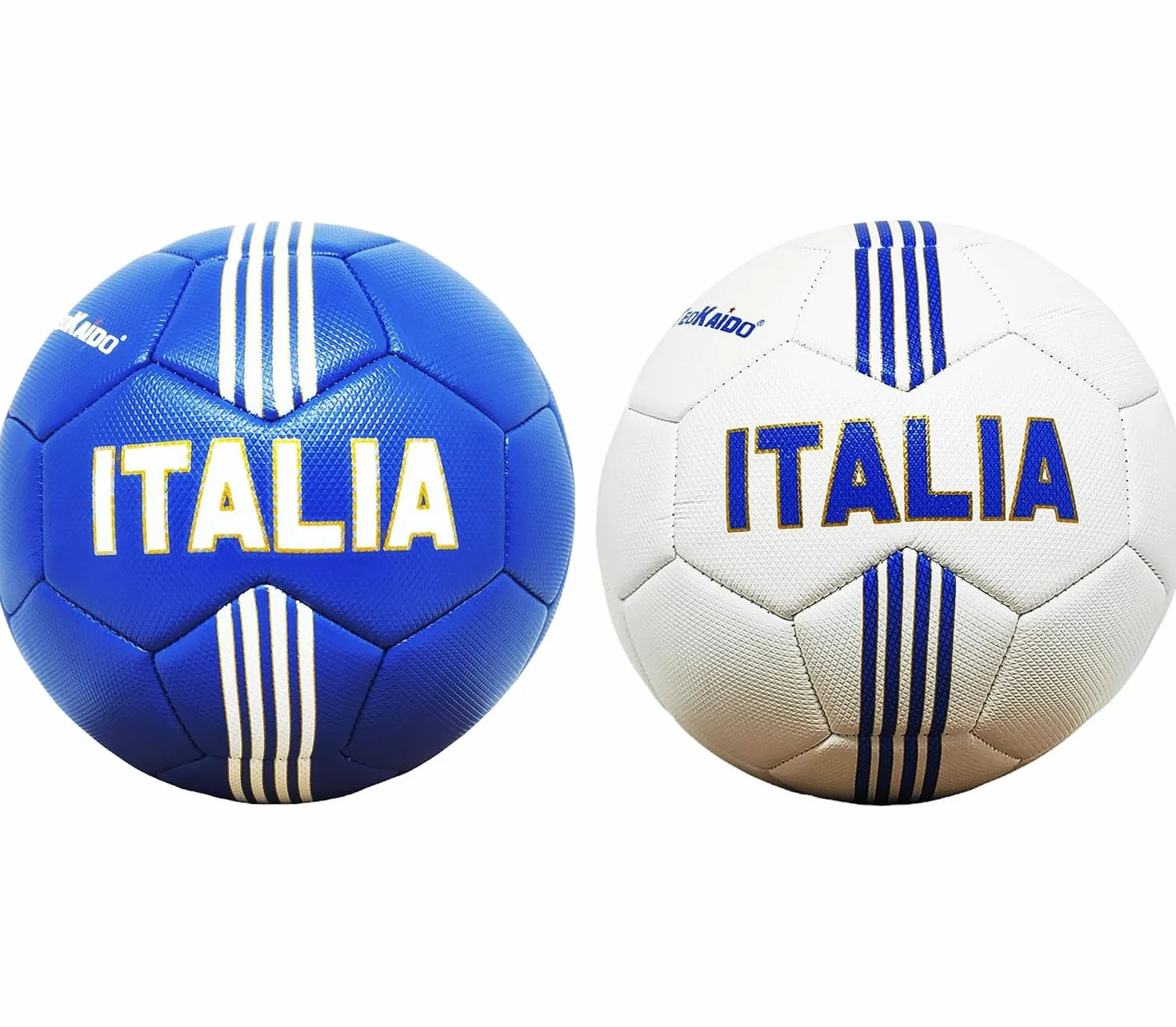 Pallone da Calcio da Allenamento o Partita Italia con Scudetto Tricolore Misura 2 Azzurro o Bianco