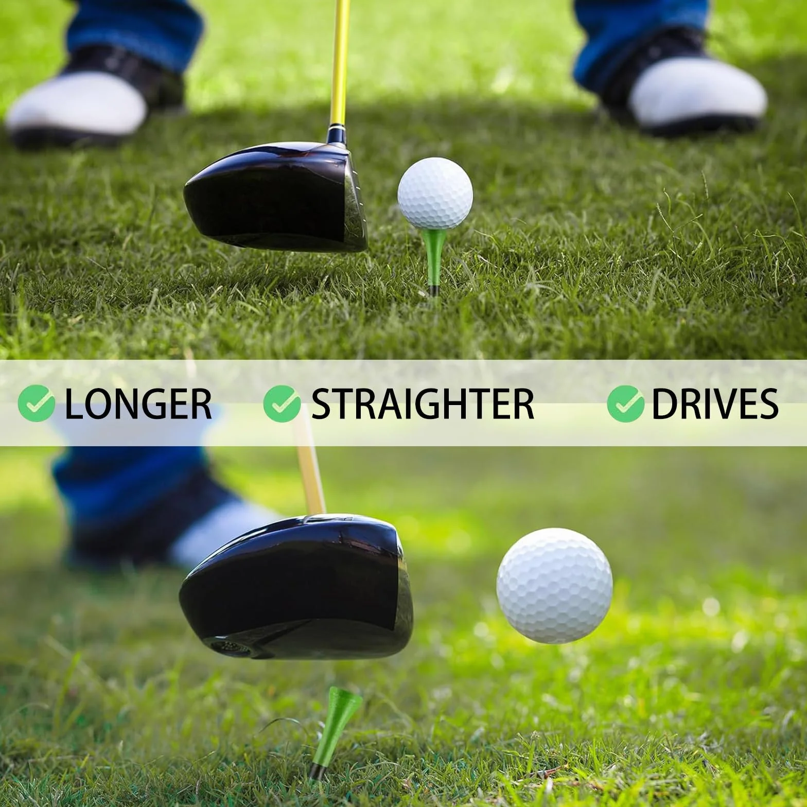 Tee da Golf Colorati 50 Pezzi in Plastica Resistente con Gomma Ammortizzata 83 mm per Allenamento