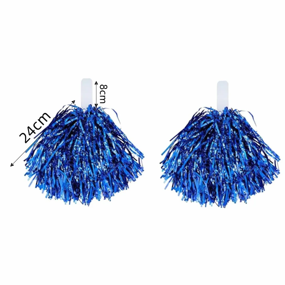 Pompon per Cheerleader Sport e Danza, Pompon a Sfera in Metallo 2 Pezzi